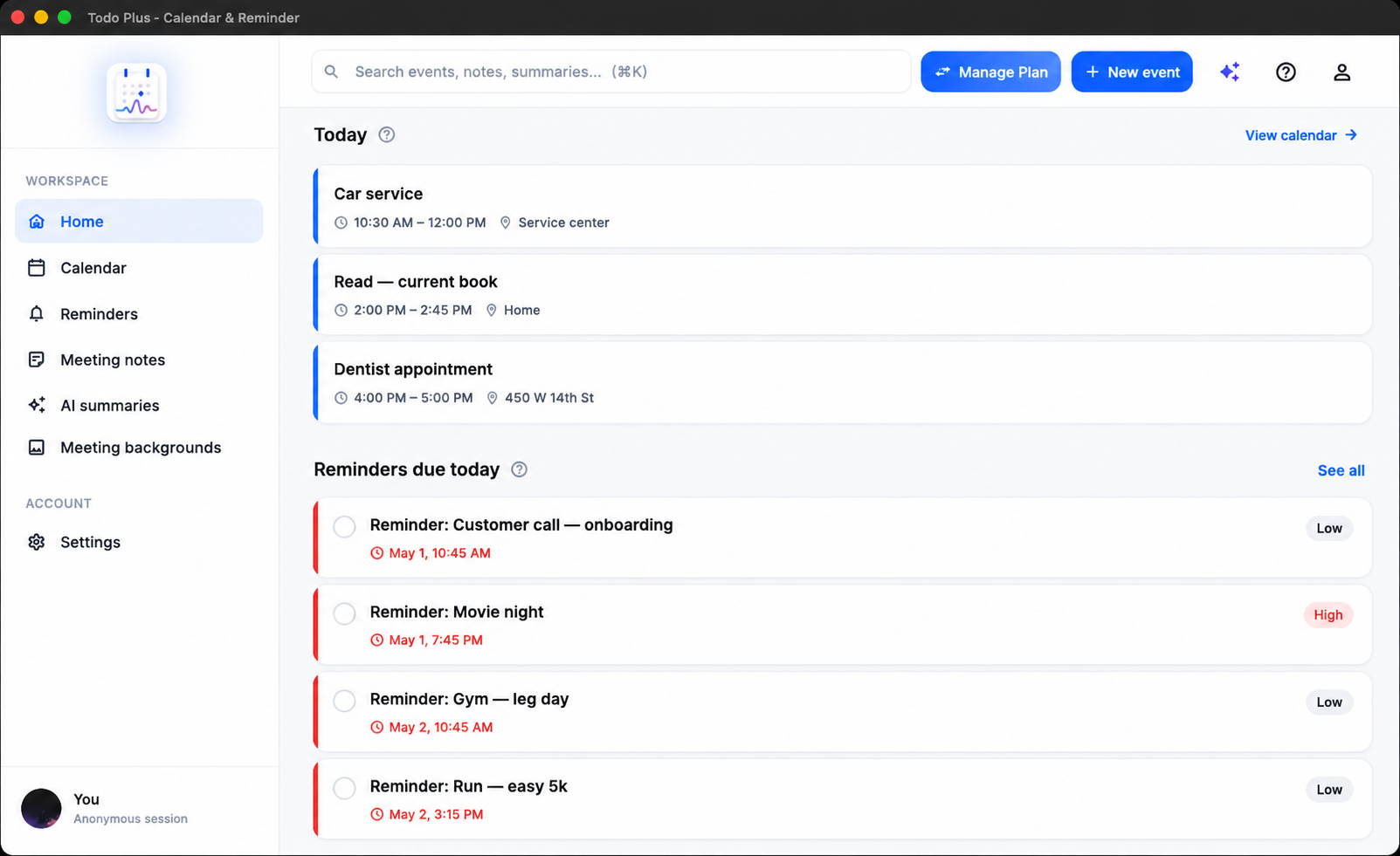 Todo Plus planner preview